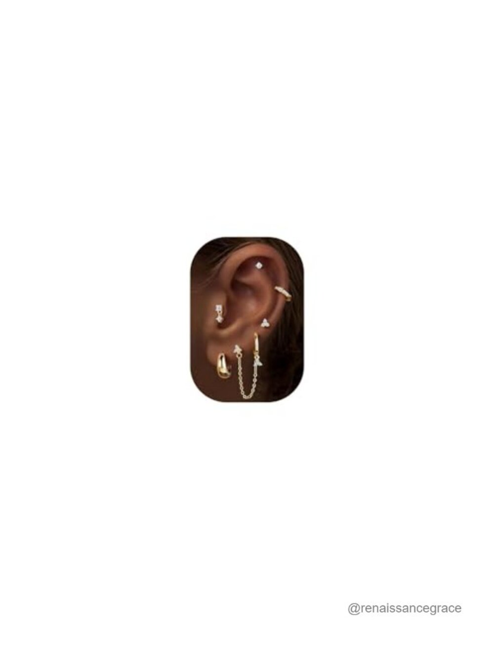 6 Pairs Gold Plated Earring Set Hypoallergenic Ear Stack Stud Hoop Dangle